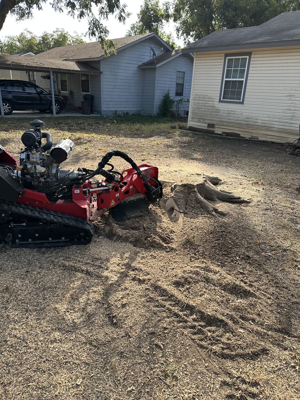 Stump ground down below grade